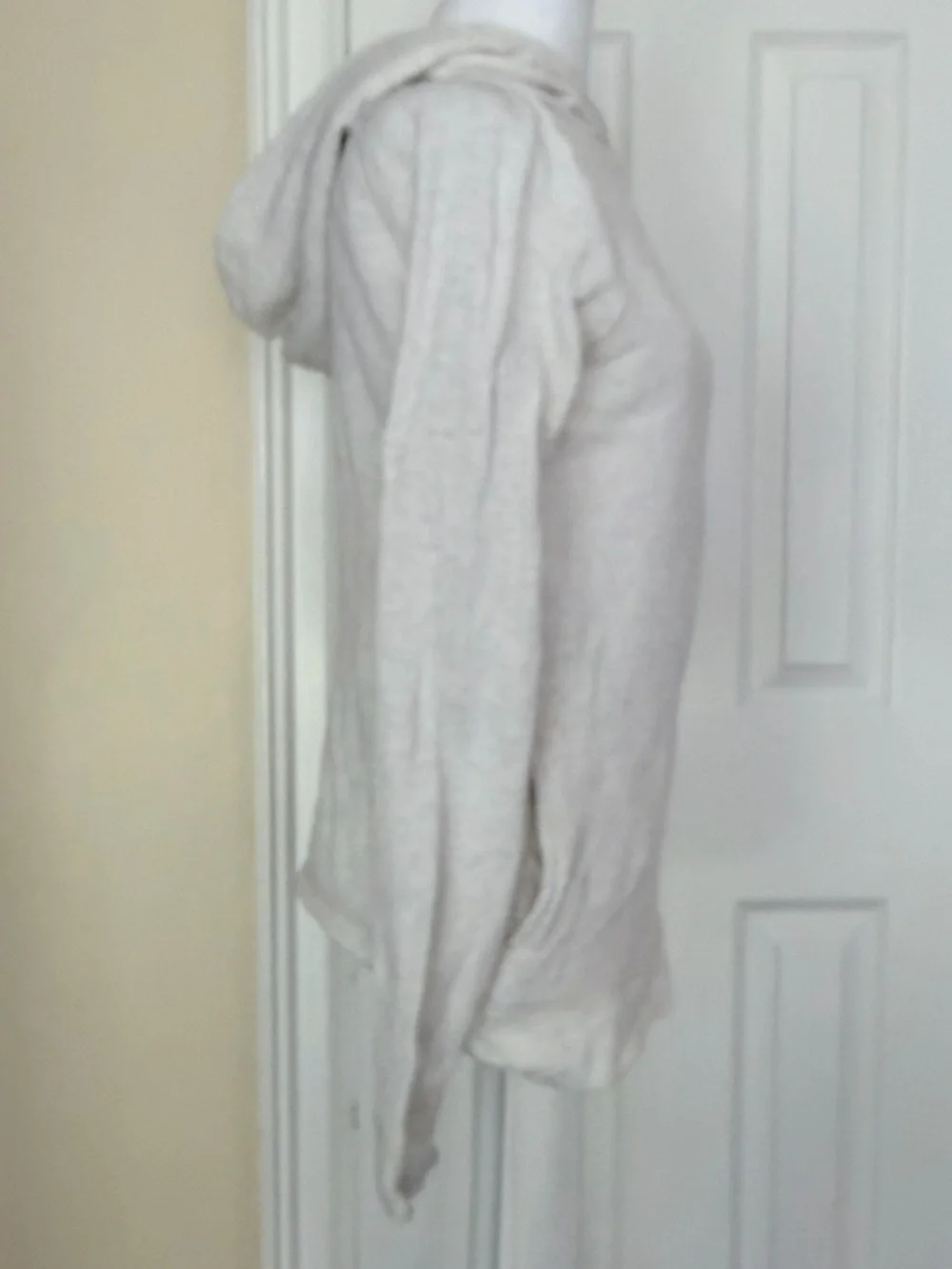 J.Crew XS Ivory Cotton  Lightweight Hoodie ,Pockets Beach, XS